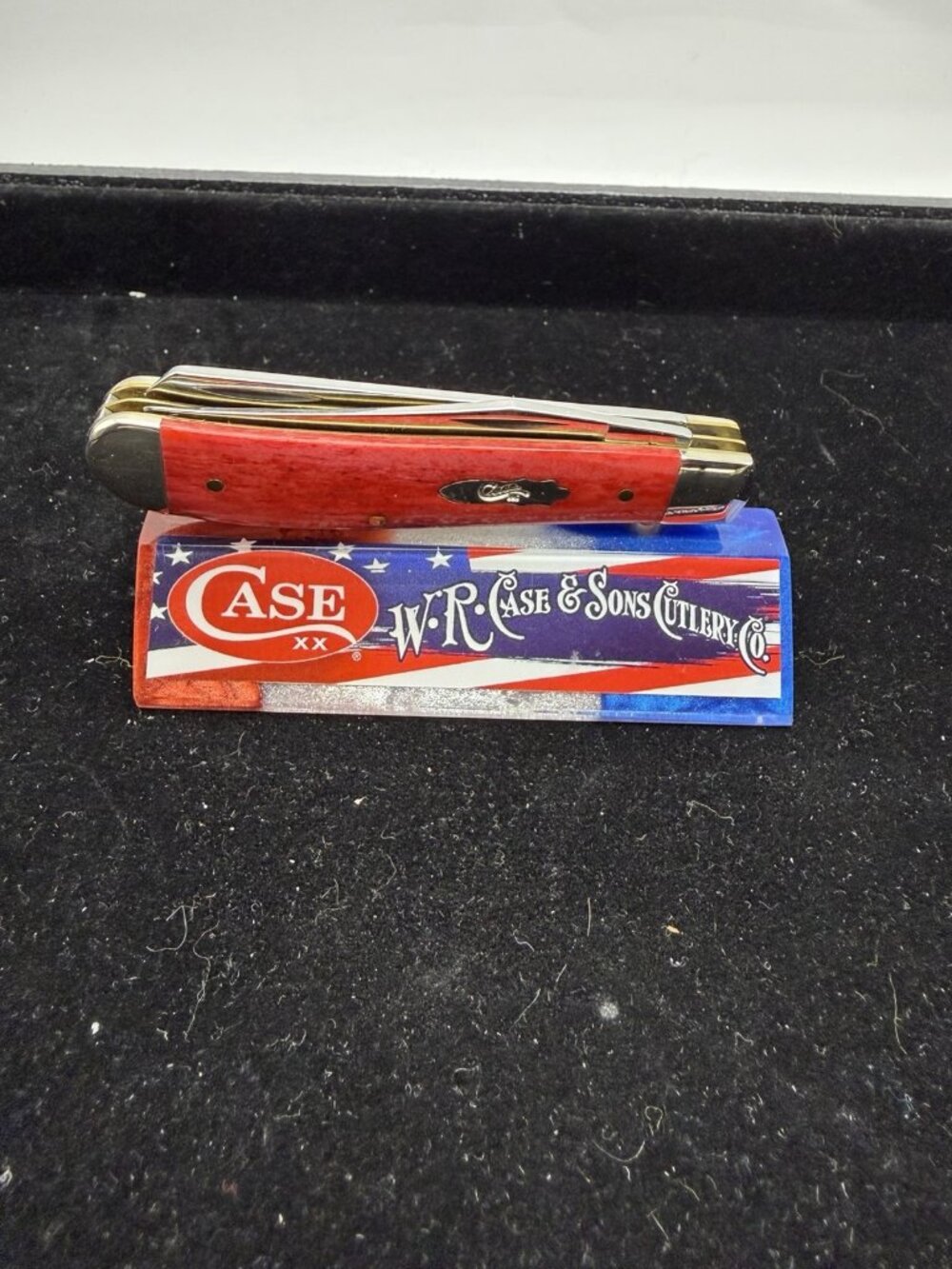 Case XX 6207 Dark Red Smooth Bone Mini Trapper Pocket Knife